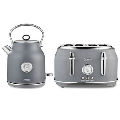 Tower Renaissance Kettle And 4 Slice Toaster Grey from B&Q