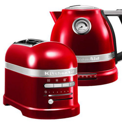 Kitchenaid Artisan Candy Apple 2 Slot Toaster And Kettle Set Cream/Green