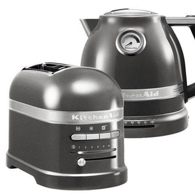 Kitchenaid Artisan Medallion Silver 2 Slot Toaster And Kettle Set from B&Q