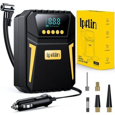 Ipflin Tyre Inflator Air CompressorDigital Car Pump 12 V Dc,portable Accessories For Men,electric 150 Psi from B&Q