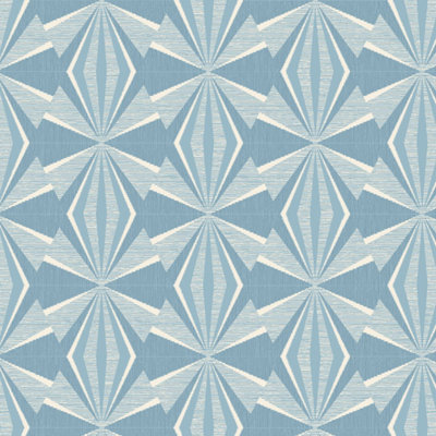 Hoopla Walls Sunray Diamond Blue 10M Wallpaper Matt Smooth from B&Q