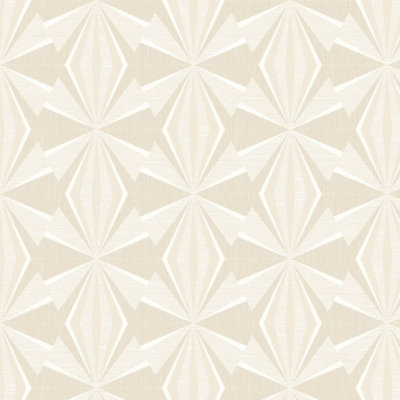 Hoopla Walls Sunray Diamond Beige 10M Wallpaper Matt Smooth from B&Q