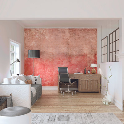 B&Q -  Grunge Distressed Effect Red Matt Smooth Paste The Wall Mural 350Cm Wide X 280Cm High