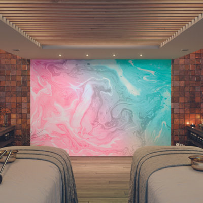 Origin Murals Flowing Marble Pink Matt Smooth Paste The Wall Mural 300Cm Wide X 240Cm High from B&Q