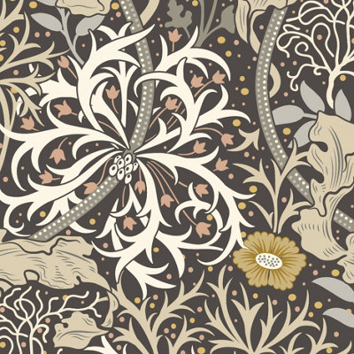 Hoopla Walls Seaweed Garden Slate Smooth Matt Wallpaper from B&Q