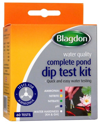 Blagdon Complete Fish Pond Dip Test Kit Ammonia Nitrite Nitrate Ph Water from B&Q