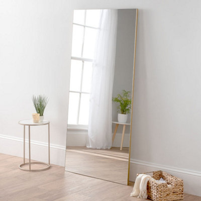 B&Q -  Minimal Full Length Mirror Gold 170X80Cm