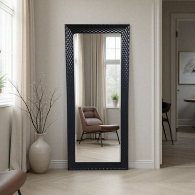 Yearn Diamont Full Length Framed Black Bevelled Mirror from B&Q