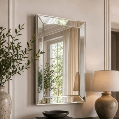 B&Q -  Bevelled Tray Rectangle Mirror 102X74Cm