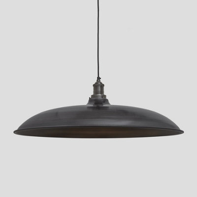 Industville Brooklyn Giant Bowl Pendant24 InchPewterPewter Holder from B&Q