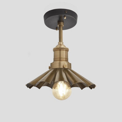 Industville Brooklyn Umbrella Flush Mount8 InchBrassBrass Holder from B&Q
