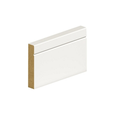 B&Q - MarlboroughPack Of 1014.5mm Thick Primed Mdf Round & V Groove Skirting Board14.5mm (T) X 119mm (W) X 4200mm (L)