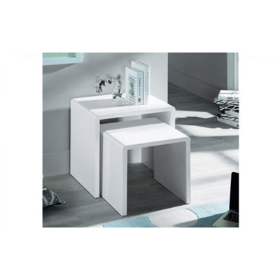 Ashfield White High Gloss Nest Of Tables from B&Q