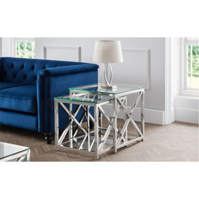 Ashfield Silver Chrome Frame Nest Of Tables from B&Q