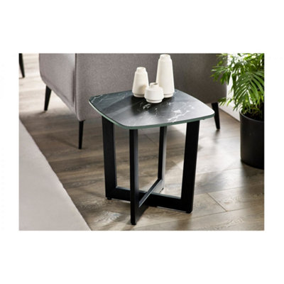 Ashfield Stylish Black Marble Lamp Table from B&Q