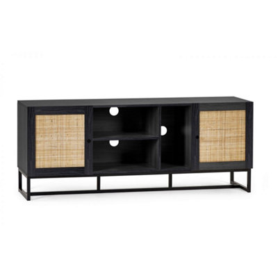 Ashfield Black With Rattan Tv/media Unit from B&Q