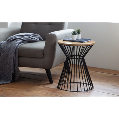 Ashfield Classic Oak Round Wire Lamp Table from B&Q