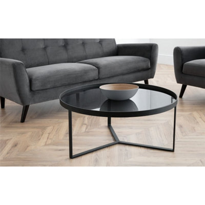 Ashfield Black Metal With Smoked Glass Coffee Table from B&Q