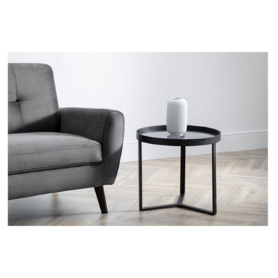 Ashfield Black Metal With Smoked Glass Lamp Table from B&Q