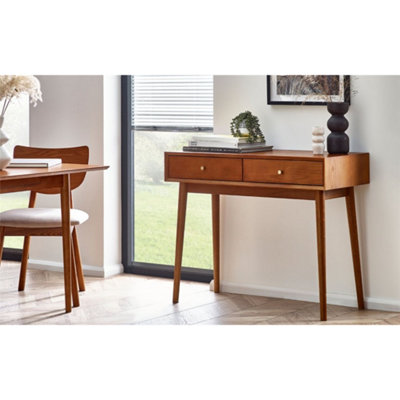 Ashfield Cherry Ash Writing Desk With 2 Drawers from B&Q