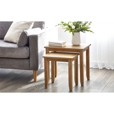 Ashfield Classic Wooden Oak Nest Of 2 Tables from B&Q