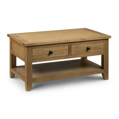 Ashfield Oak Coffee Table With 2 Drawers from B&Q