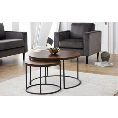 Ashfield Walnut Round Nesting Coffee Tables from B&Q