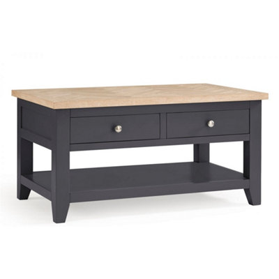 Ashfield Classic Rustic Dark Grey Coffee Table from B&Q