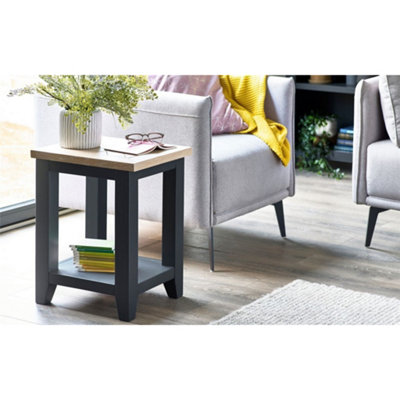 Ashfield Classic Rustic Dark Grey Lamp Table from B&Q