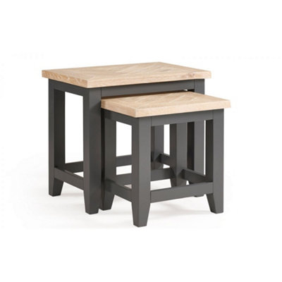 Ashfield Classic Rustic Dark Grey Nest Of Tables from B&Q