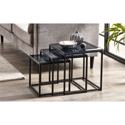 Ashfield Premium Smoked Glass Nest Of 3 Tables from B&Q