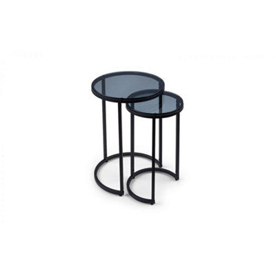 Ashfield Premium Smoked Glass Round Nesting Side Tables from B&Q