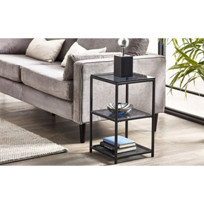 Ashfield Premium Smoked Glass Tall Narrow Side Table from B&Q