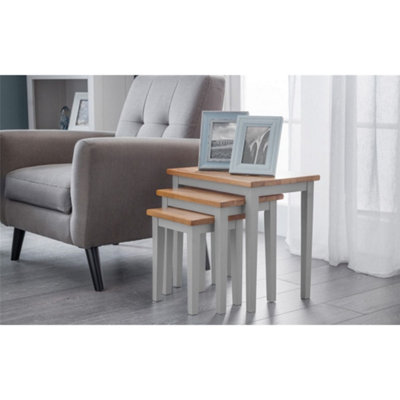 Ashfield Classic Grey And Oak Nest Of Tables from B&Q