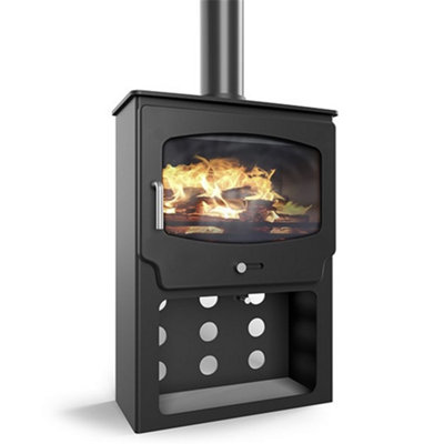 Marlborough Modern Metallic Black 5Kw Defra Multifuel Burning Tall Stove from B&Q