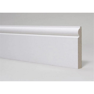 B&Q - MarlboroughPack Of 15 (Total 15 Units)18mm X 119mm White Primed Mdf Torus Skirting Board2700mm Length