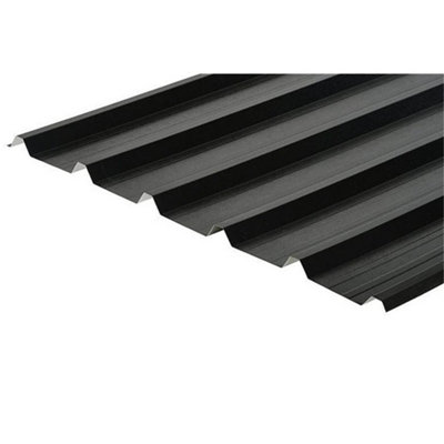 Marlborough Pack Of 5 (Total 5 Units)0.7mm Pvc Plastisol Coated Metal Roof Sheet 32mm (H) X 1000mm (W) X 2600mm LengthBlack from B&Q