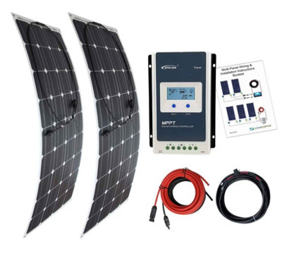 Lowenergie 200W Flexible Solar Panel Charging Kit With Mppt Charger Controller