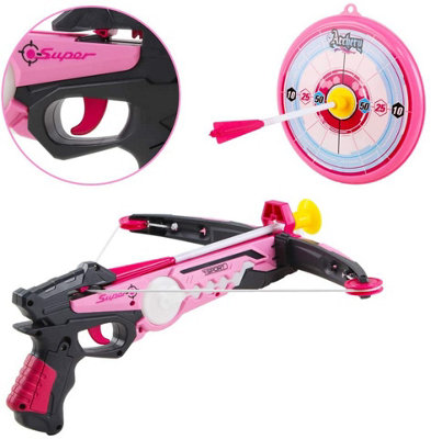 Deao Toys Toy Set With Target Suction Cup Arrows And Target Board, Great Indoor And Outdoor Target Games For Kids (Pink)