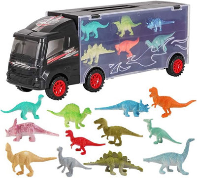 Deao Toys Deao Dinosaur Transporter Truck Carrycase Carrier Miniature T-Rex Triceratops Spinosaurus Pterodactyl Figures Christmas Gift Toy from B&Q