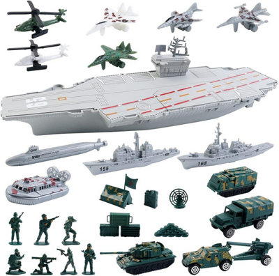 Deao Toys Aircraft Carrier Toy With Scale Model Warplanes Warships Military Vehicles Battleship from B&Q