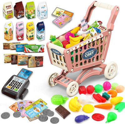 Deao Toys Easy To Assemble Shopping Cart With Groceries from B&Q
