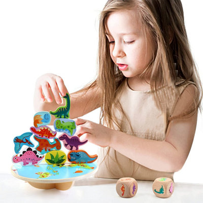 Deao Toys Wooden Stacking Balance ToysAnimals Balance Building BlocksEducational Toy Balancing Game Dinosaur Toys Gift For Toddlers Boys from B&Q