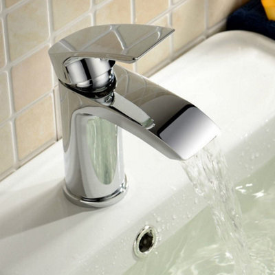 Basin Taps Waterfall Mixers Bathroom Sink Mixer Tap With Single Lever Mono Basin Mixer Tap For Bathroom from B&Q