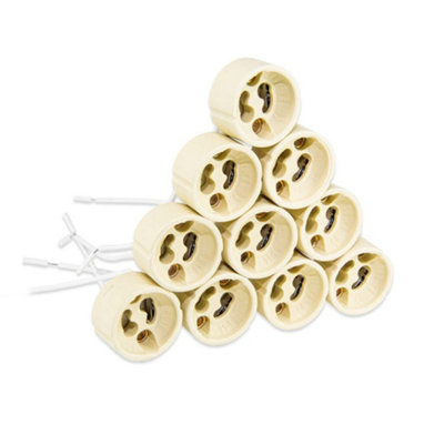 Lowenergie Gu10 Lamp Holder Ceramic Socket Connector For Downlight SpotlightsPack Of 10 from B&Q
