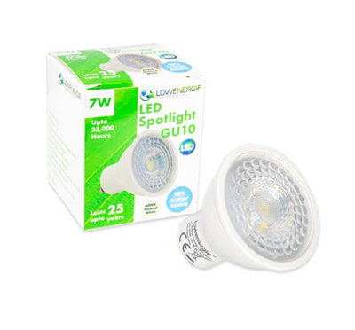 Lowenergie 75W Equivalent Brightness Gu10 7W Led SpotlightNatural WhitePack Of 20 from B&Q