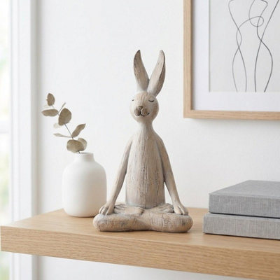 Garden Greatness Brushed Yoga Rabbit OrnamentPremium Quality Home Decor from B&Q