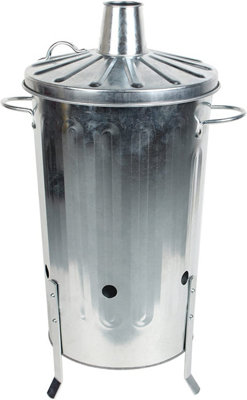Simpa 18L Garden Galvanised Incinerator Fire Bin Rubbish Pit from B&Q