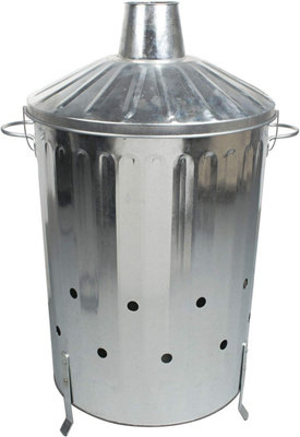 Simpa 90L Garden Galvanised Incinerator Fire Bin Rubbish Pit from B&Q