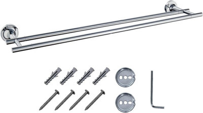 Jassferry Wall Towel Rack With Parallel Bars 600mm Polished Chrome Plated from B&Q